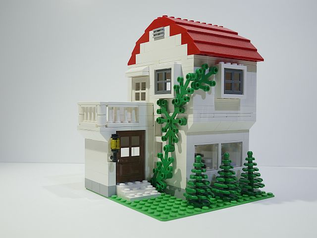 レゴブロック ライオン神殿 赤い屋根の家